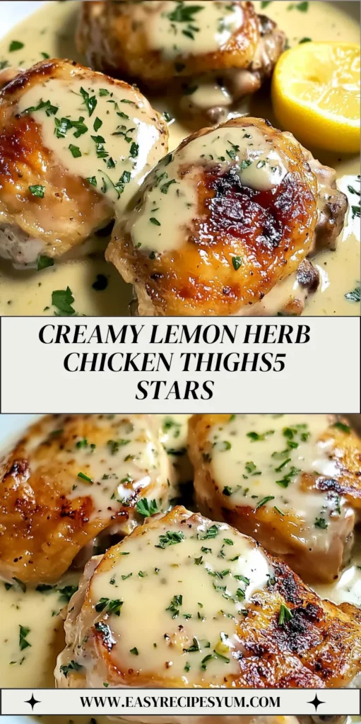 Creamy Lemon Herb Chicken Thighs5 Stars