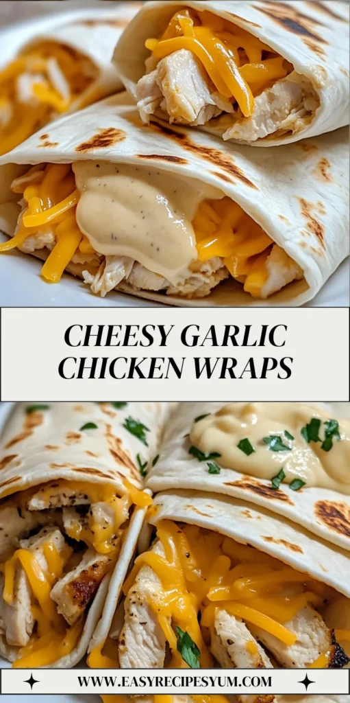Cheesy Garlic Chicken Wraps