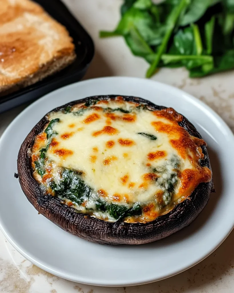 Spinach & Cheese Stuffed Portobello Mushrooms