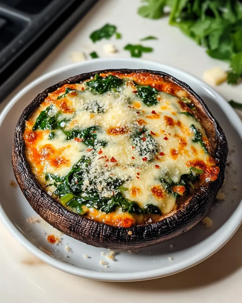 Spinach & Cheese Stuffed Portobello Mushrooms