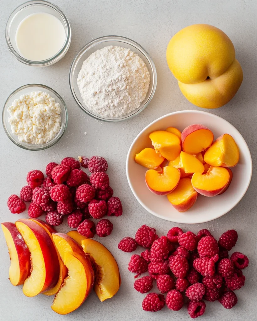 Easy Peach and Raspberry Cobbler