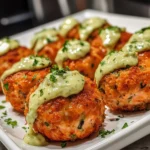 Baked Salmon Meatballs with Avocado Sauce