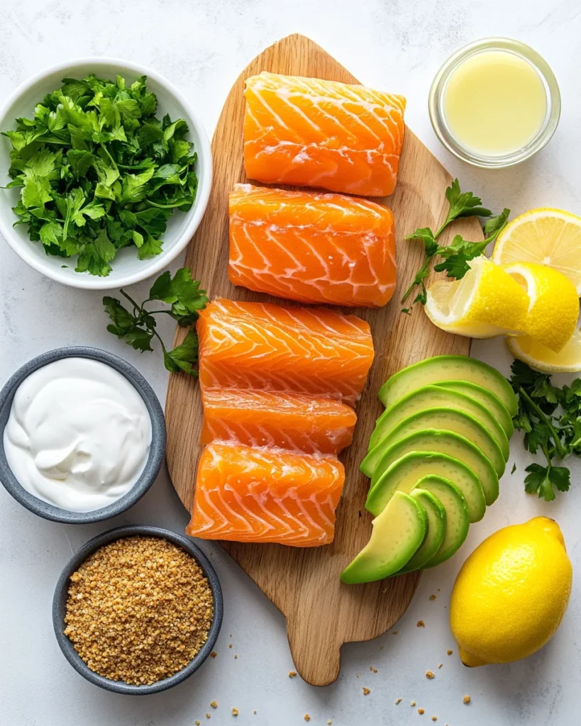 Baked Salmon Meatballs with Avocado Sauce
