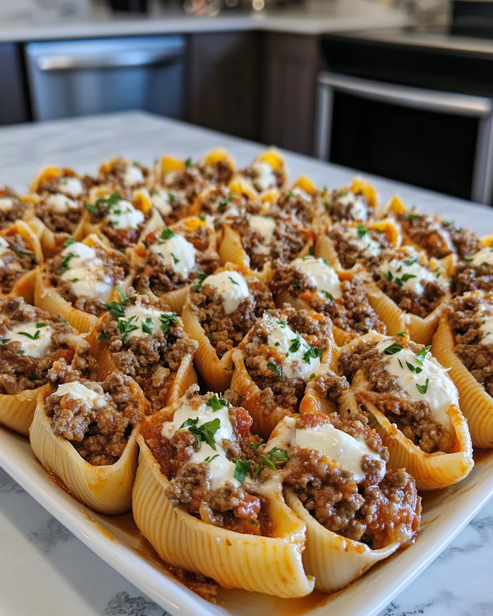Beef-Stuffed Shells with Creamy Ricotta