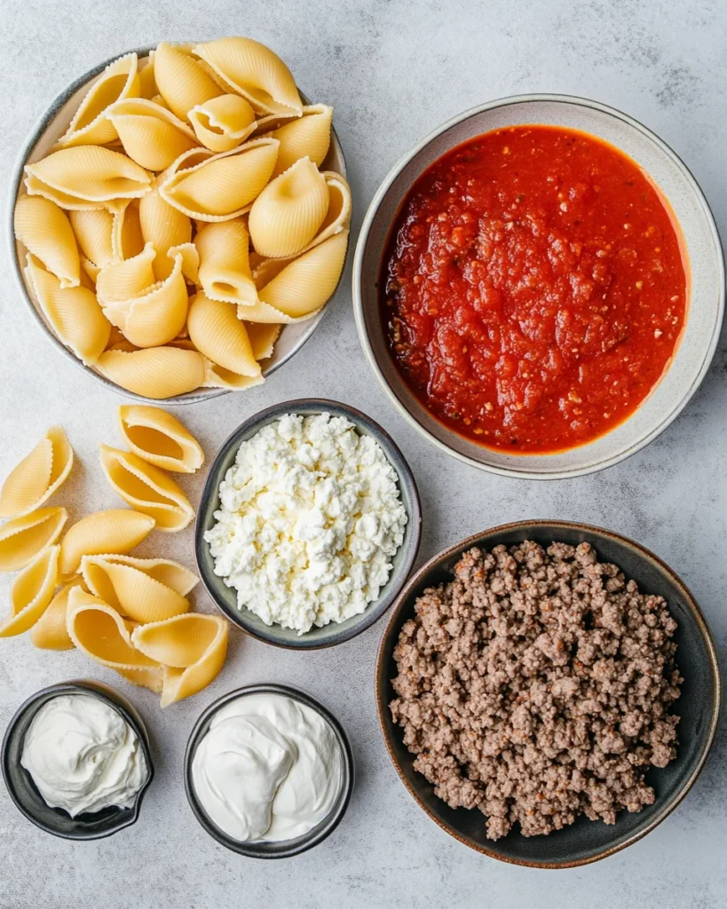 Beef-Stuffed Shells with Creamy Ricotta