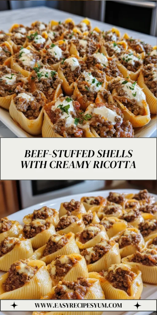 Beef-Stuffed Shells with Creamy Ricotta
