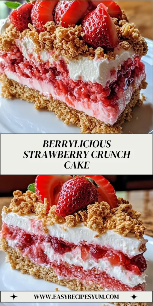 Berrylicious Strawberry Crunch Cake