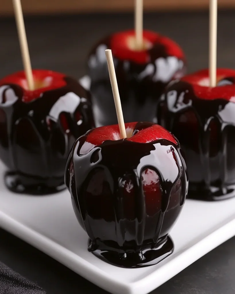 Black Poison Swirl Candy Apples