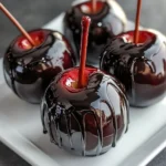 Black Poison Swirl Candy Apples