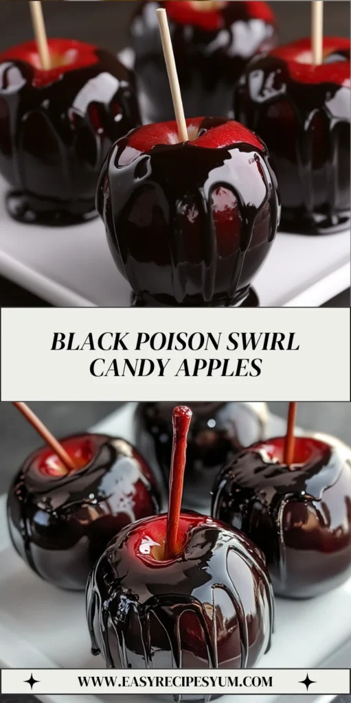 Black Poison Swirl Candy Apples