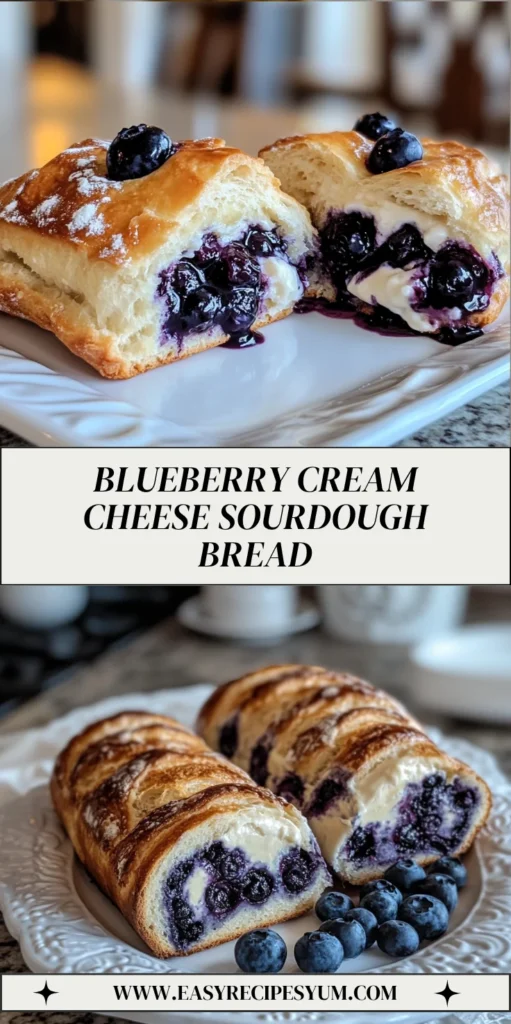 Blueberry Cream Cheese Sourdough Bread