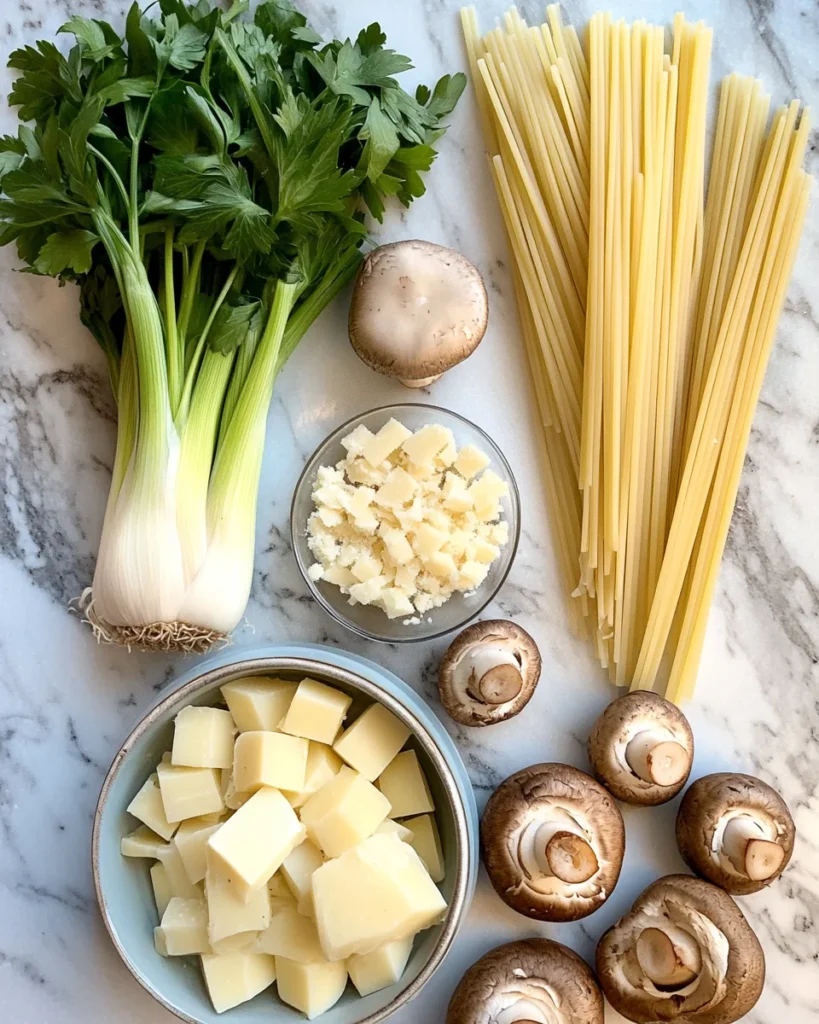 Caramelized Leek and Mushroom Gruyere Pasta
