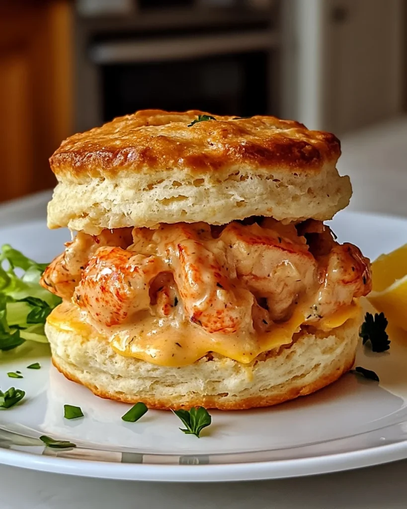 Cheddar Cheese Biscuit Lobster Sandwich