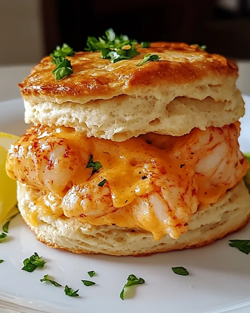 Cheddar Cheese Biscuit Lobster Sandwich