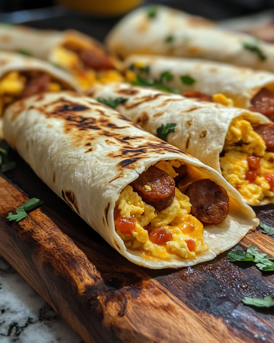 Cheesy Sausage and Egg Wraps