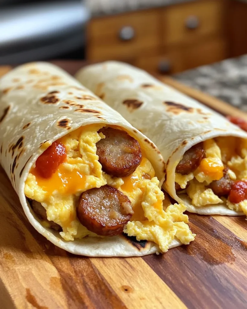 Cheesy Sausage and Egg Wraps