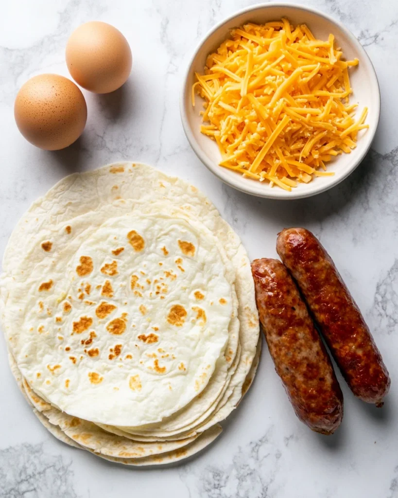 Cheesy Sausage and Egg Wraps