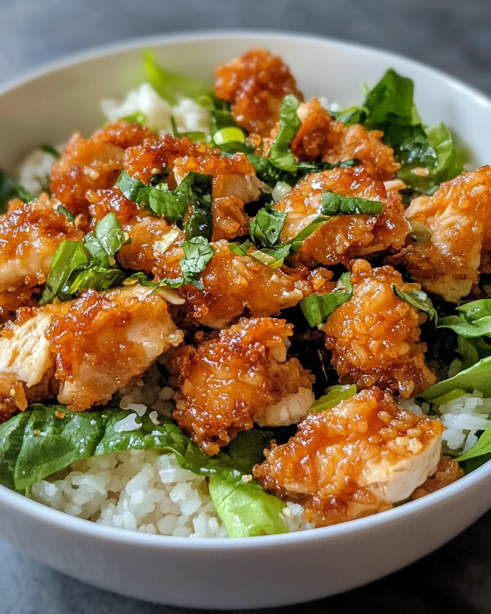 Chicken Caesar Crispy Rice Salad