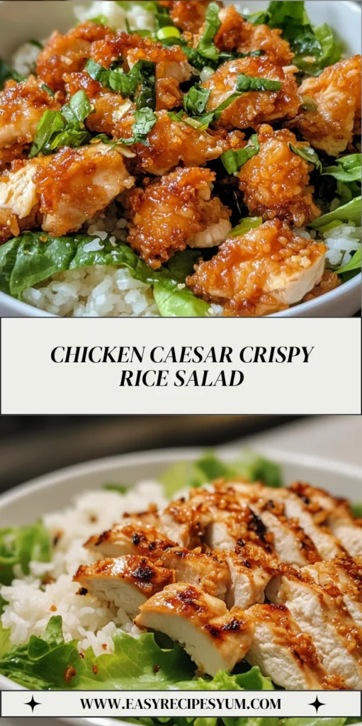 Chicken Caesar Crispy Rice Salad