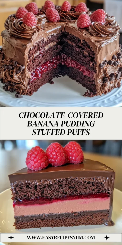 Chocolate-Covered Banana Pudding Stuffed Puffs