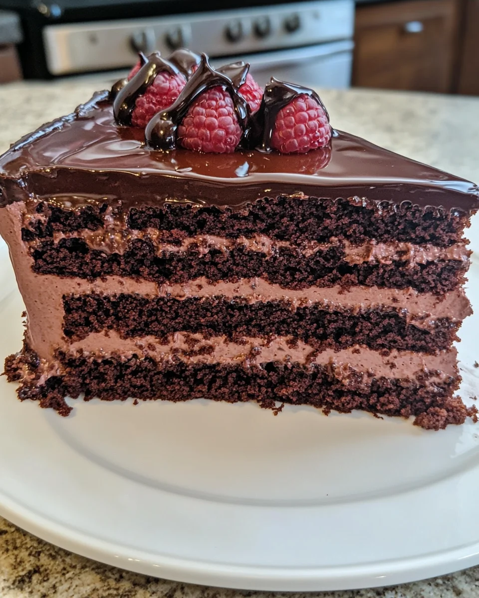 Chocolate Raspberry Truffle Cake