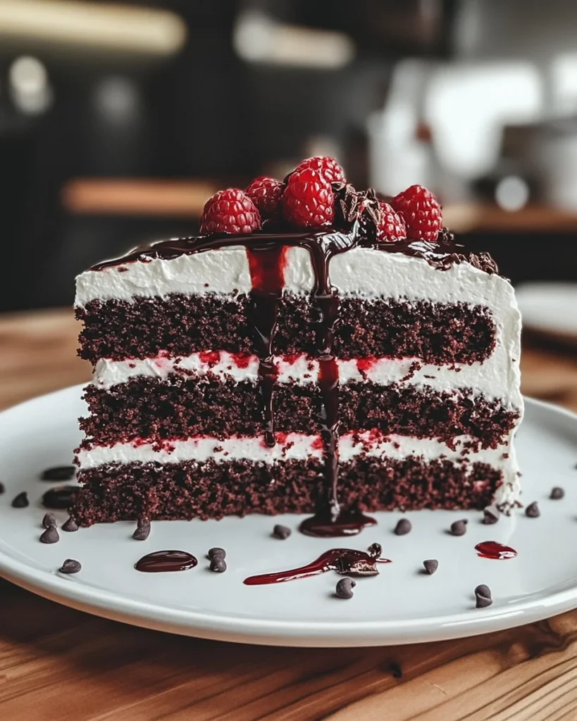 Chocolate Raspberry Truffle Cake