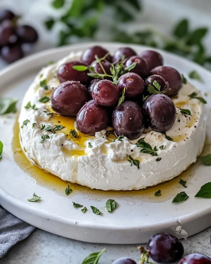 Creamy Dreamy Whipped Ricotta with Roasted Grapes