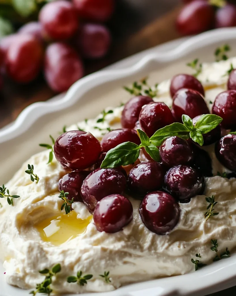 Creamy Dreamy Whipped Ricotta with Roasted Grapes