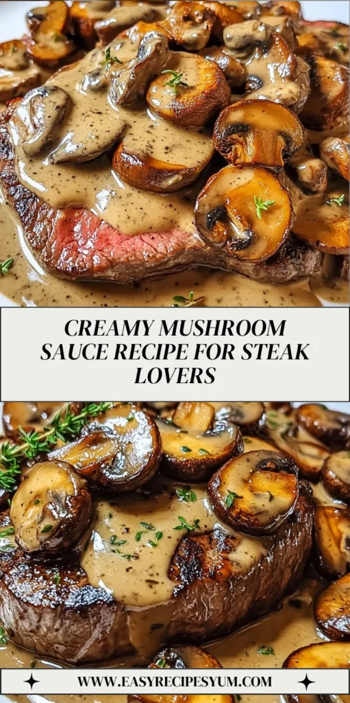 Creamy Mushroom Sauce Recipe for Steak Lovers