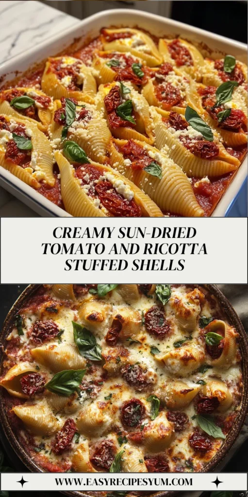 Creamy Sun-Dried Tomato and Ricotta Stuffed Shells