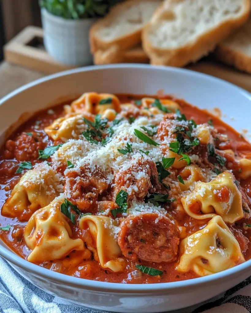 Crockpot Cheese Tortellini And Sausage