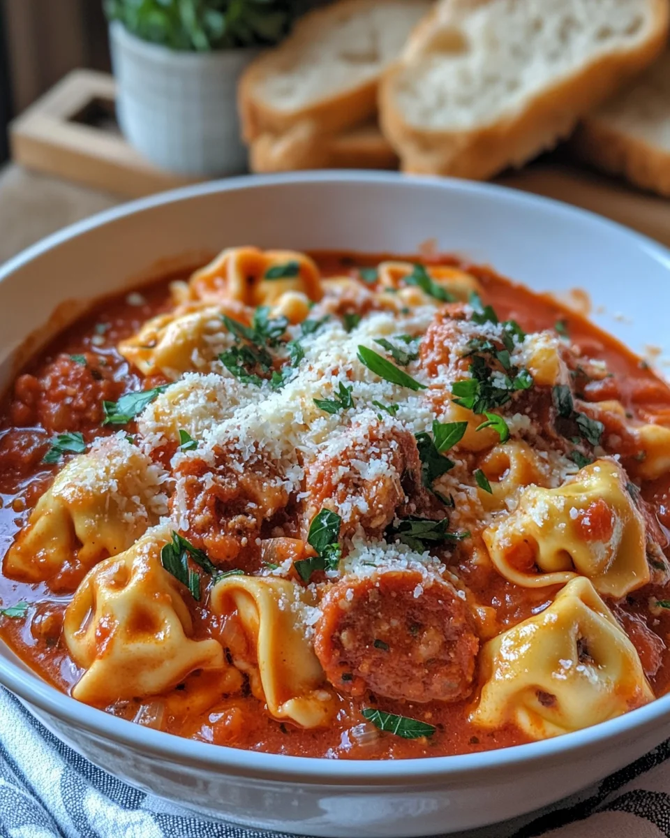 Crockpot Cheese Tortellini And Sausage