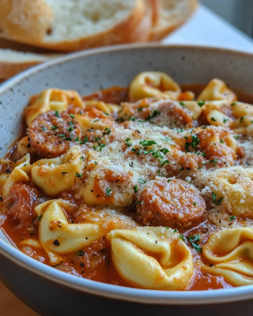Crockpot Cheese Tortellini And Sausage