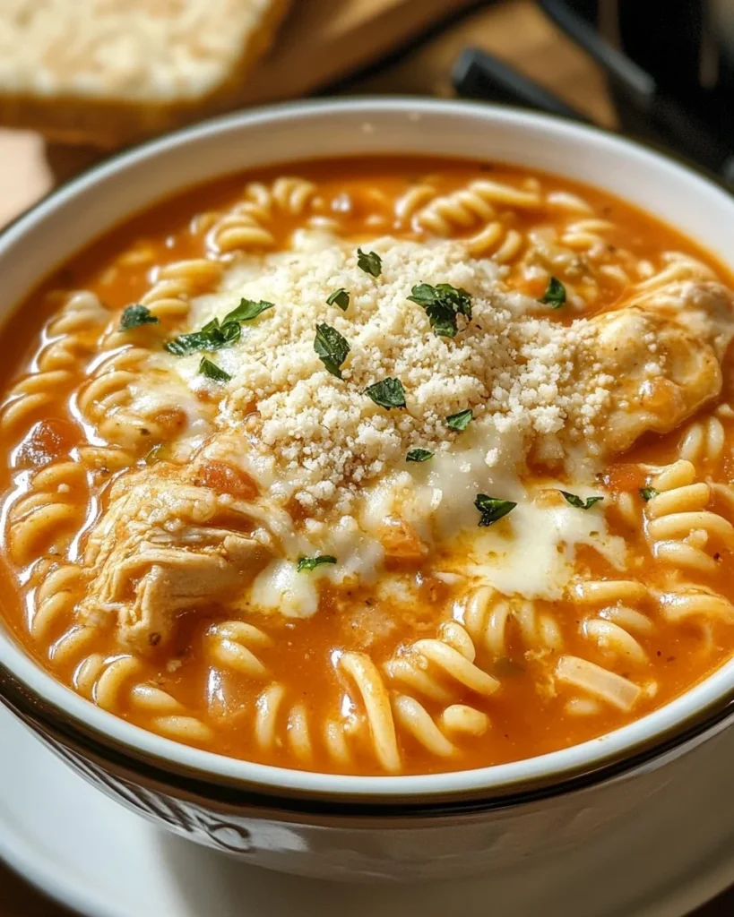Crockpot Chicken Parmesan Soup