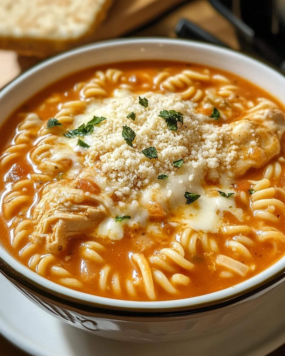 Crockpot Chicken Parmesan Soup