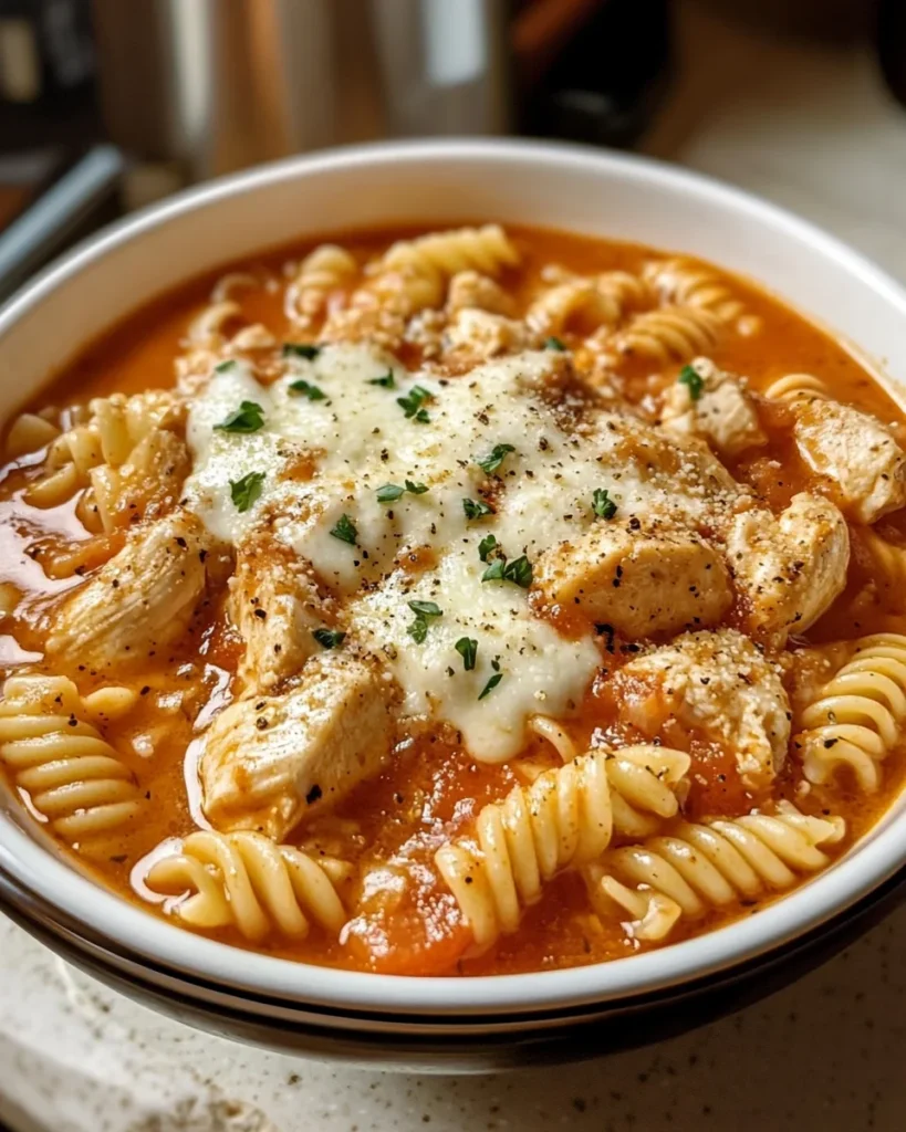 Crockpot Chicken Parmesan Soup