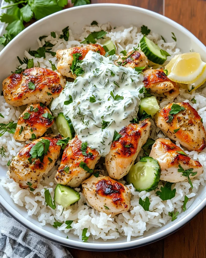 Dump-and-Bake Chicken Tzatziki with Rice