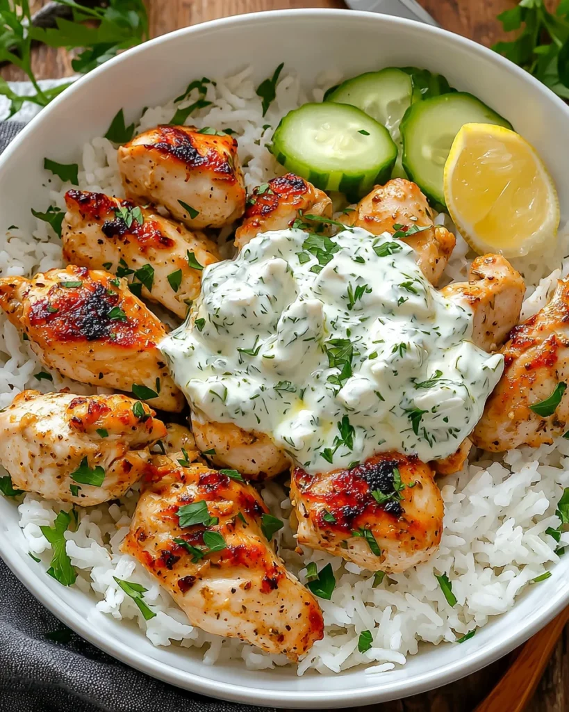 Dump-and-Bake Chicken Tzatziki with Rice
