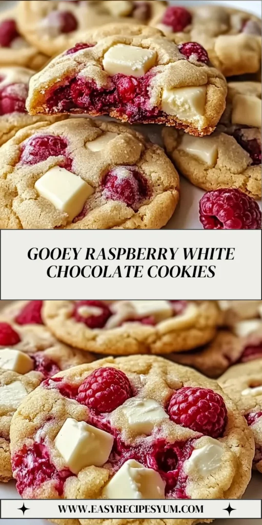 Gooey Raspberry White Chocolate Cookies