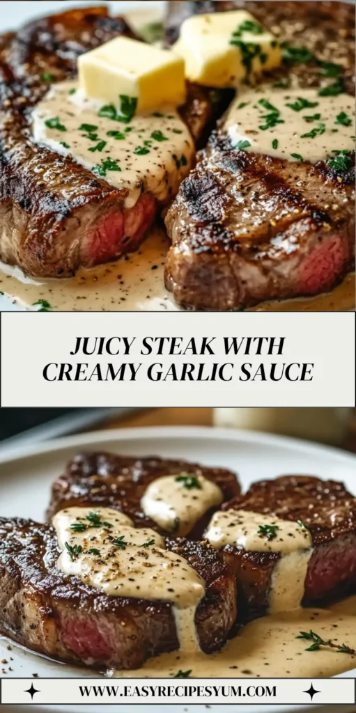Juicy Steak with Creamy Garlic Sauce