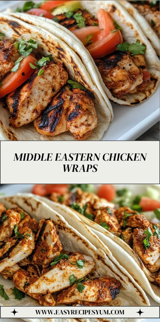 Middle Eastern Chicken Wraps