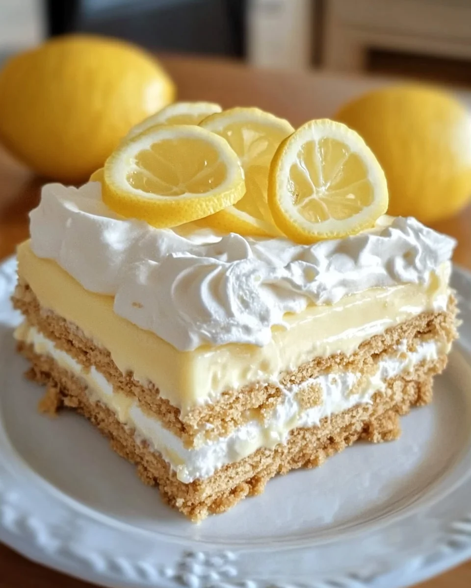 No-Bake Lemon Éclair Cake