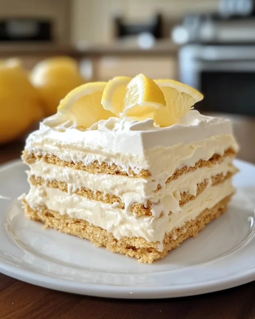 No-Bake Lemon Éclair Cake