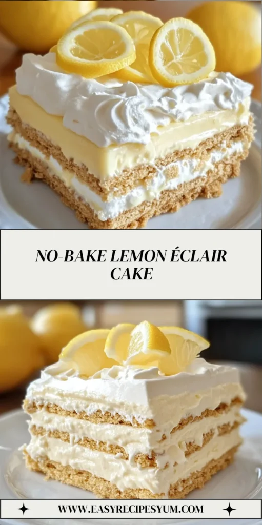 No-Bake Lemon Éclair Cake