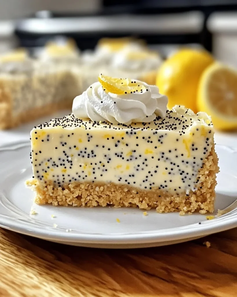 No-Bake Lemon Poppy Seed Cheesecake