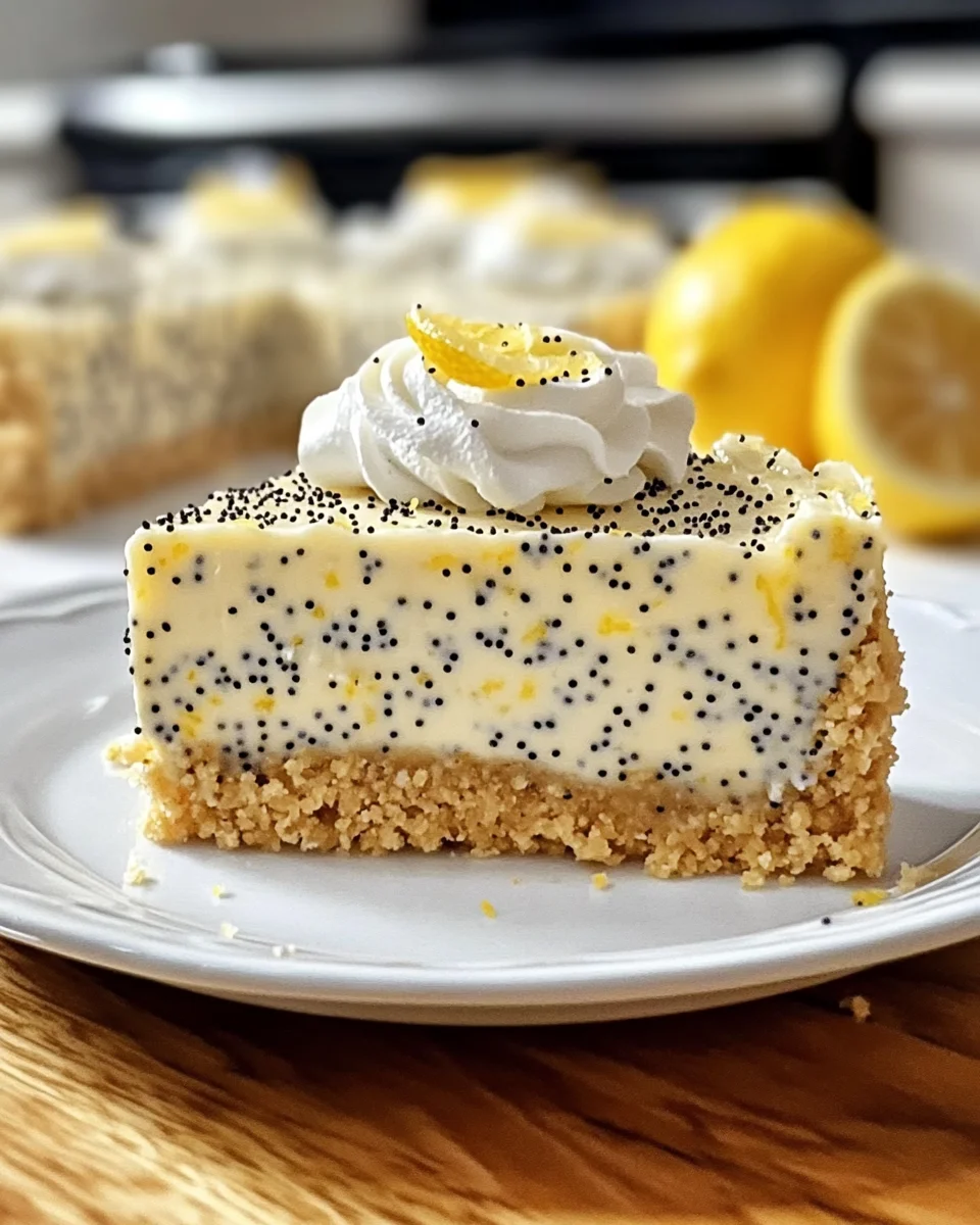 No-Bake Lemon Poppy Seed Cheesecake