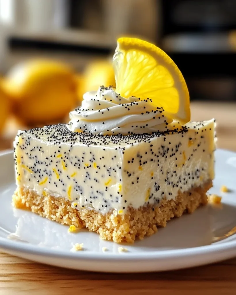 No-Bake Lemon Poppy Seed Cheesecake