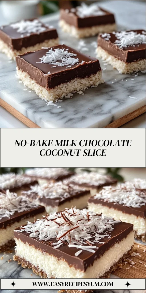 No-Bake Milk Chocolate Coconut Slice