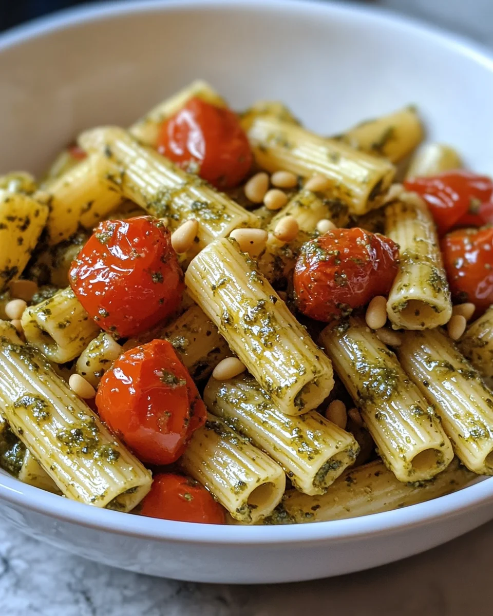 Pesto Pasta with Roasted Tomatoes