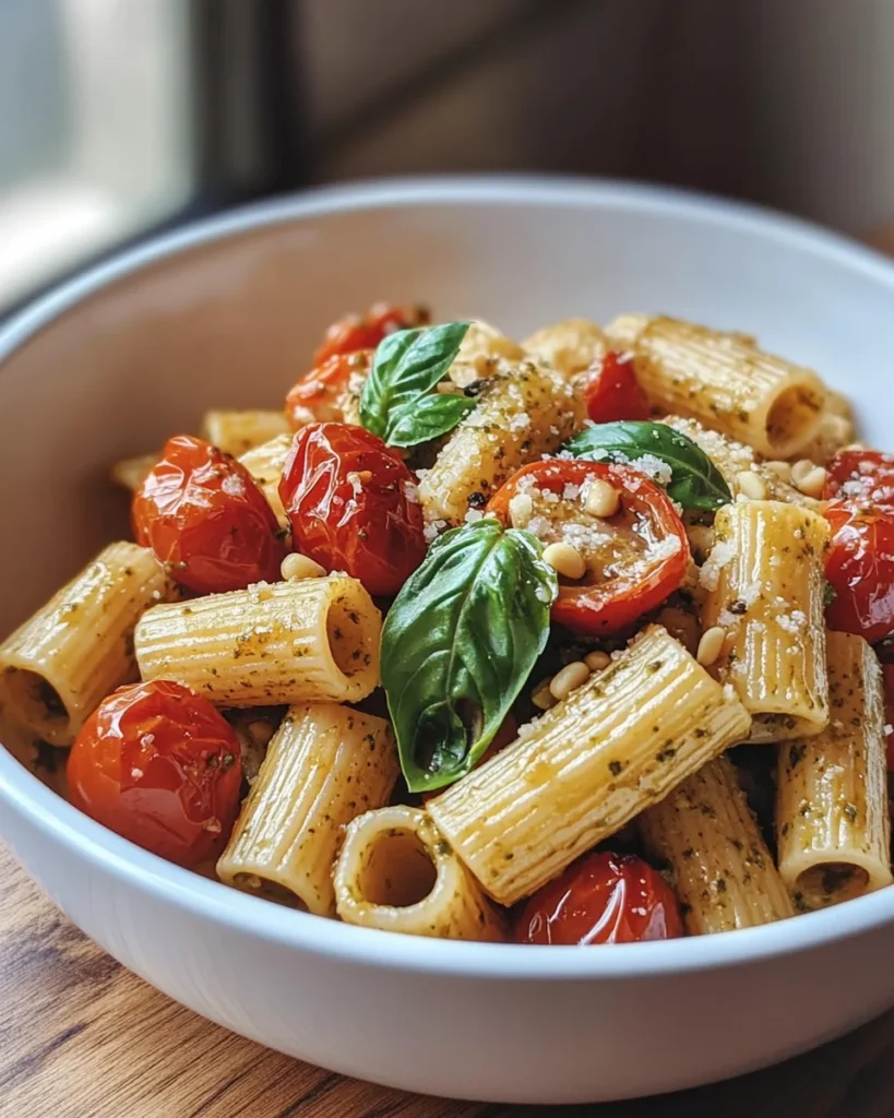 Pesto Pasta with Roasted Tomatoes